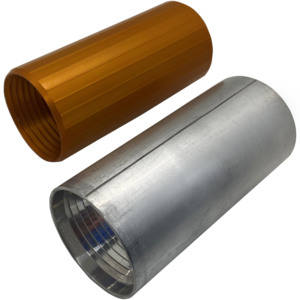 Reverse-threaded aluminum coupler. Tapered threads accommodate a wide range of conduit OD's within a given conduit size. Also available in a Riser/Plenum rated version.