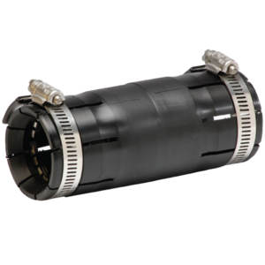 Shur-Lock II is a plastic coupler designed for coupling HDPE & PVC conduit. Can also be used to couple dissimilar conduits such as HDPE to PVC, threaded or non-threaded metal conduit, or fiberglass (FRP) conduit. The coupler features stainless steel band clamps (hand tightened using a 5/16" nut driver) and locking ring. A pre-lubricated O-ring forms an air-tight seal to withstand 125 PSI on 1" - 3" sizes. Also a specialized coupler for use by electrical installers requiring ETL/UL listing.