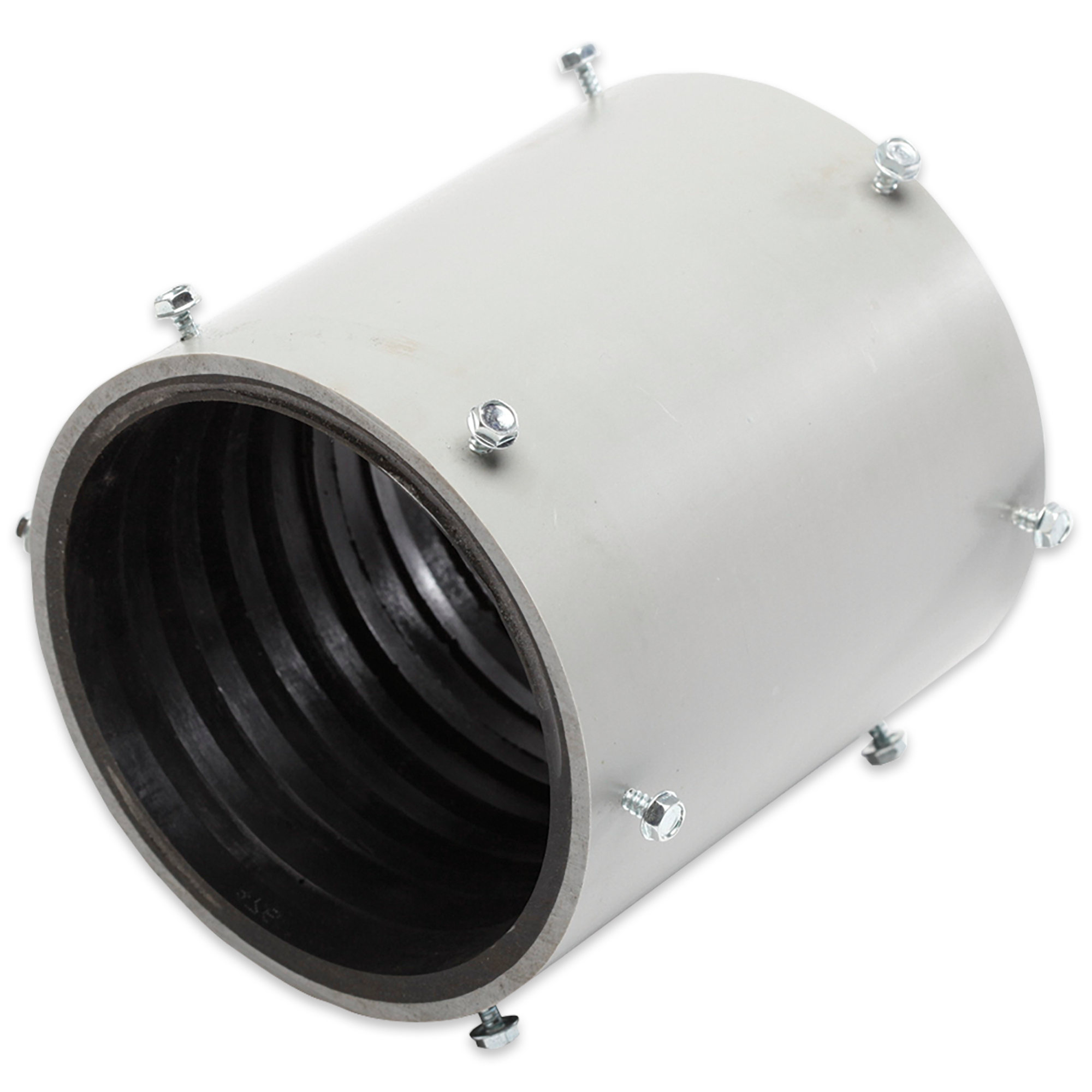 A simple coupler to install and ideal where higher pull-out strengths are needed. The molded rubber gripping insert creates a water-tight and air-tight seal, while the additional screws aid to increase the pull-out strength.