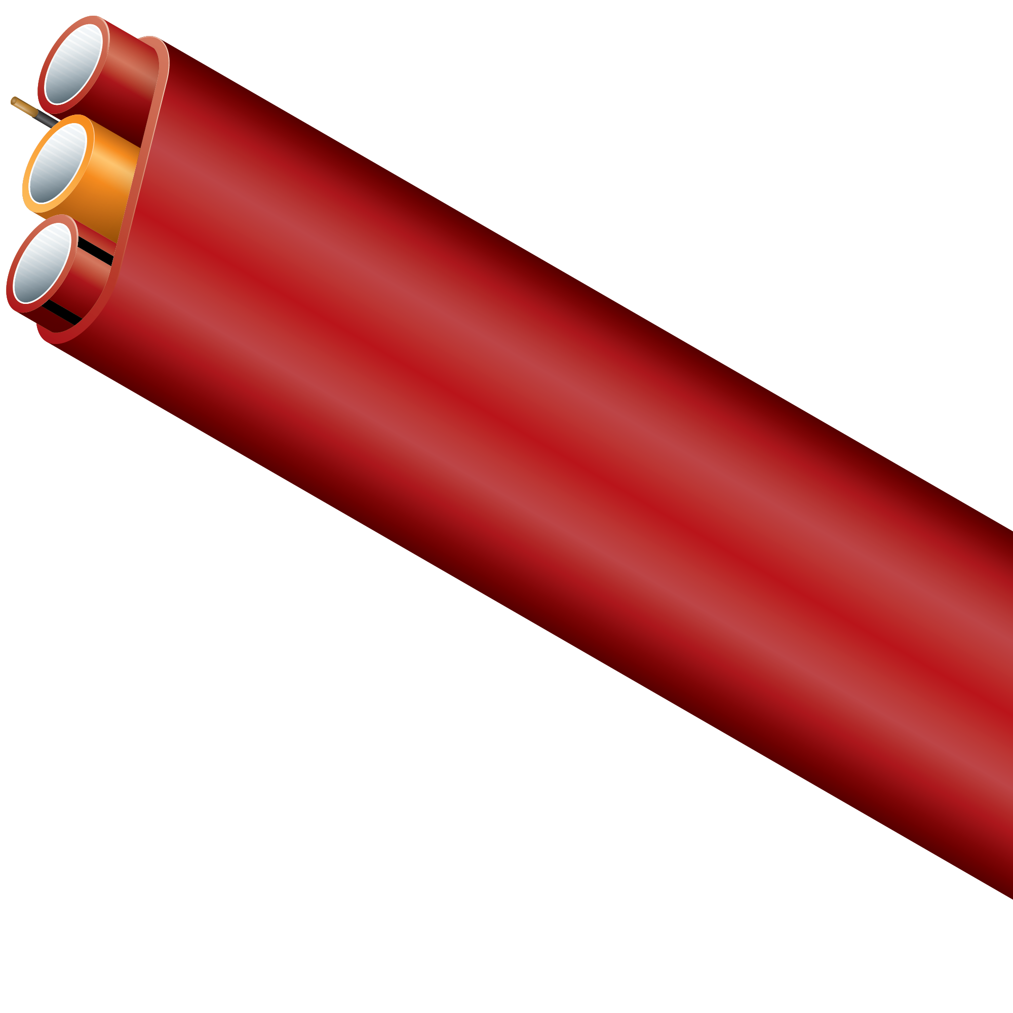 Available in a 3-way configuration, the center conduit (orange) provides the required 27 mm (1") separation between the two Power conduits. PowerGuard® Plus is part of our newest line of conduit products complete with a smooth outer wall, longitudinal inner ribs, and SILICORE® ULF inner lining for reduced coefficient of friction.