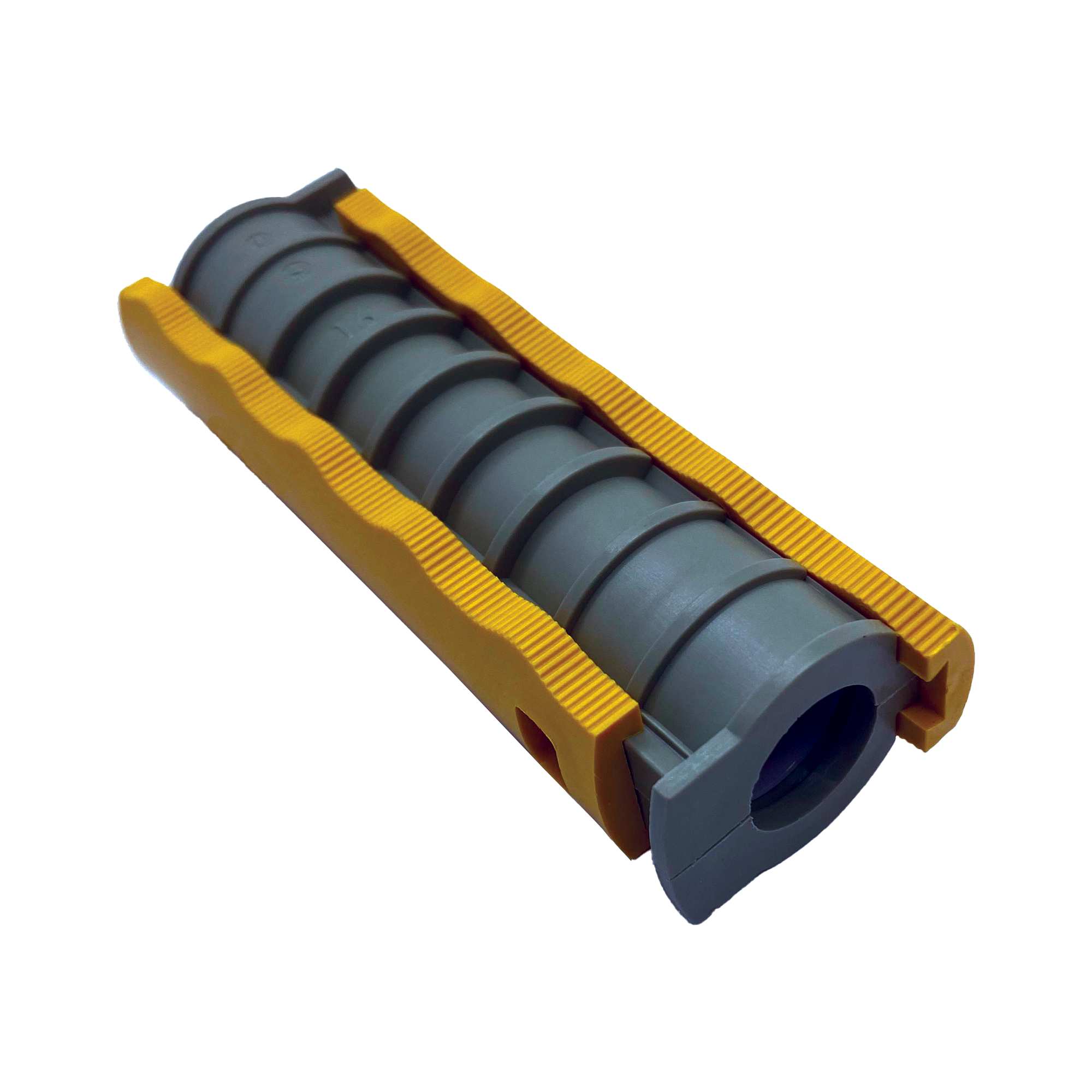 Excellent for use in repair scenarios or at jetting heads, the MicroDuct Split Coupler provides a high quality, air- and water-tight seal. The divisible halves allow for installation around pre-installed cables. 